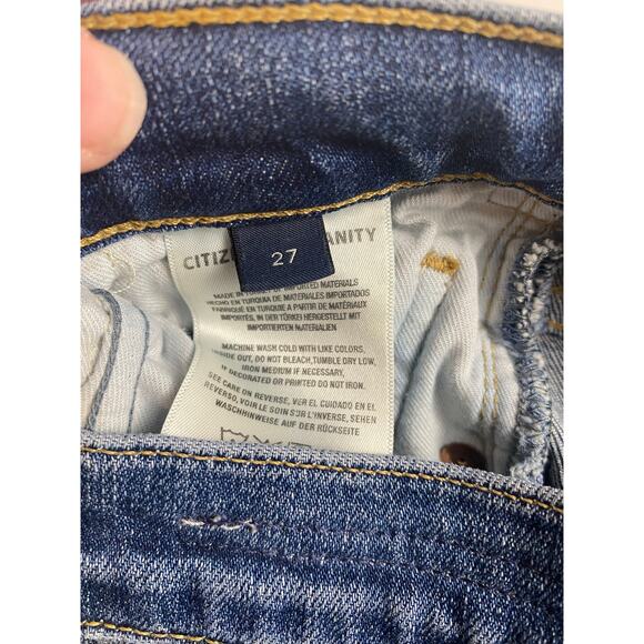 Citizens of Humanity The Demy Cropped Flare Blue Wash Jean Women's Size 27 - Picture 7 of 12